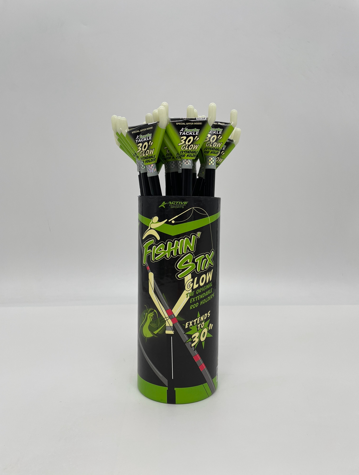 30" and 40" Extendable Rod Holder 2 and 4 Pack, Glow in Dark